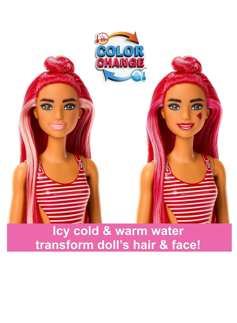 Barbie Pop Reveal Fruit Series Watermelon Crush Doll, 8 Surprises Include Pet, Slime, Scent & Color Change - Image 4