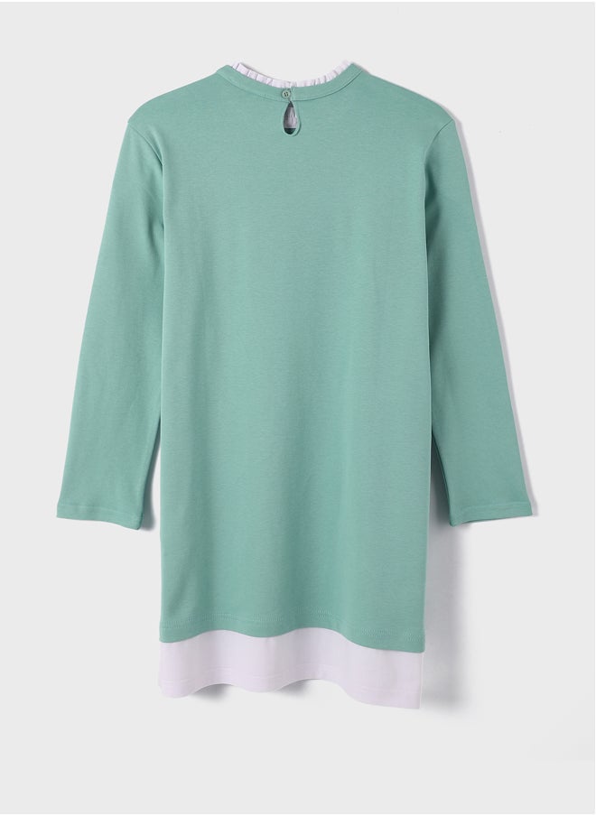 LC WAIKIKI Ruffle Collar Straight Long Sleeve Women's Tunic  - Image 2