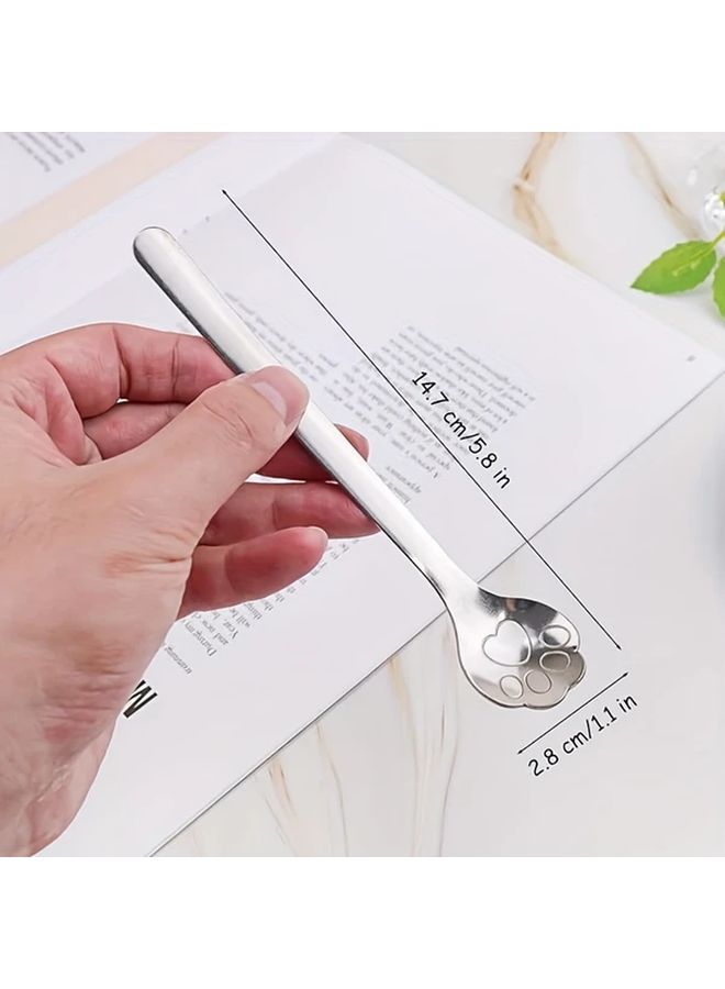 1pc Stainless Steel Cat Paw Spoon For Desserts Coffee Ice Cream Cake And Mixing - Image 3