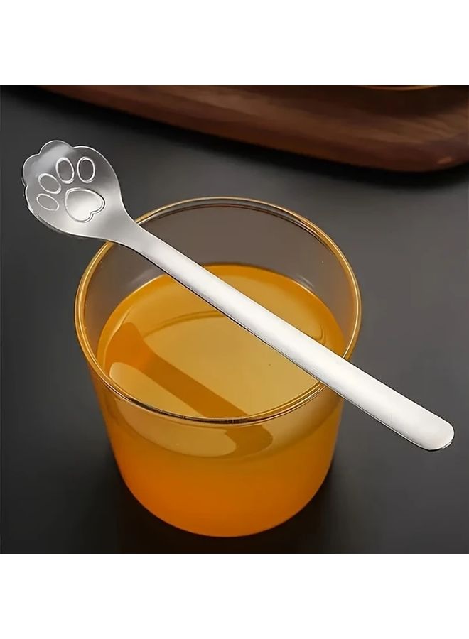 1pc Stainless Steel Cat Paw Spoon For Desserts Coffee Ice Cream Cake And Mixing - Image 4