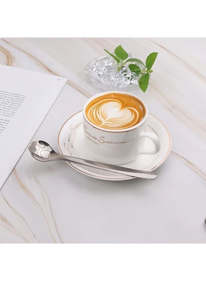 1pc Stainless Steel Cat Paw Spoon For Desserts Coffee Ice Cream Cake And Mixing - Image 5