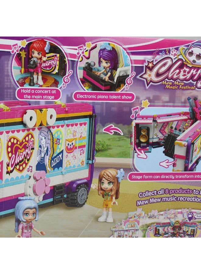 Qman Cherry Mew Mew Music Festival Building Blocks - 984 Pcs - Image 3