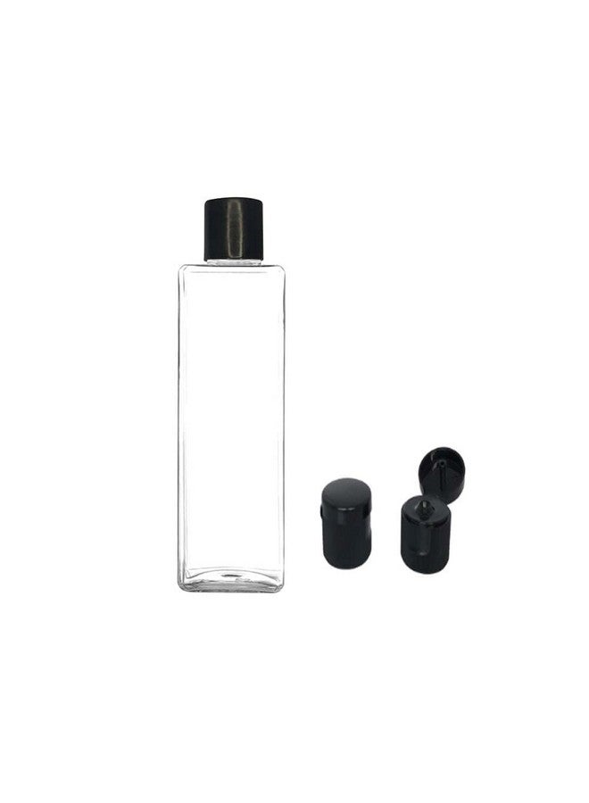 SHREE MAHA 100ml Empty Clear Plastic Square Bottles - Refillable Travel Size Cosmetic Containers, Leak Proof Squeeze Bottles with Black Flip Caps for Toiletries, Shampoo (Pack of 3) - Image 3