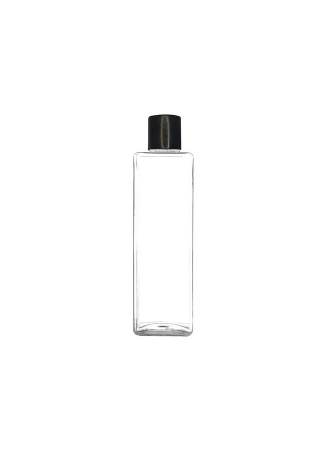 SHREE MAHA 100ml Empty Clear Plastic Square Bottles - Refillable Travel Size Cosmetic Containers, Leak Proof Squeeze Bottles with Black Flip Caps for Toiletries, Shampoo (Pack of 3) - Image 2