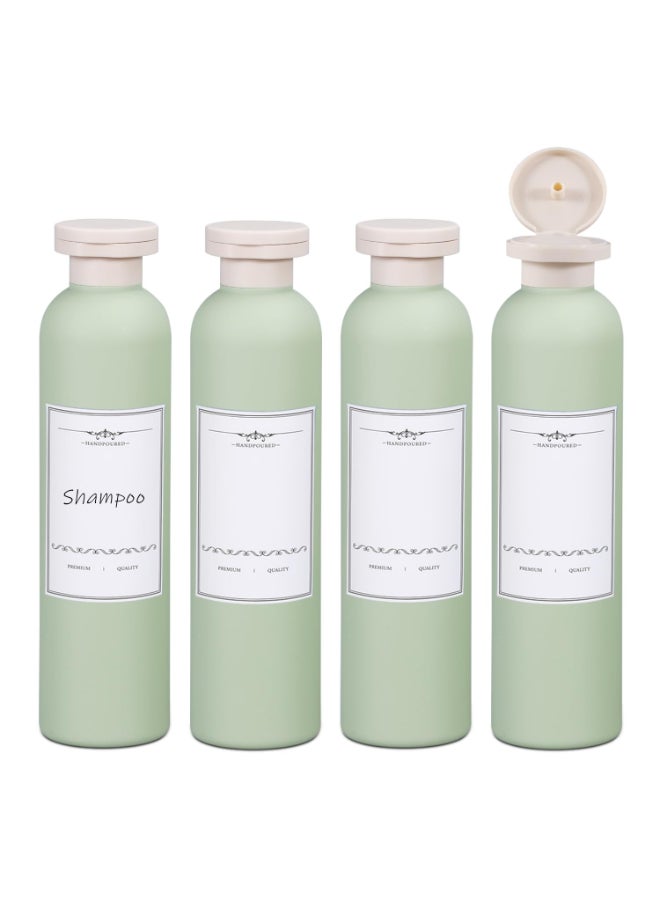 ASEVAT 88oz 4Pcs Green Plastic Refillable Travel Shampoo and Conditioner Bottles Plastic Refillable Travel Shampoo Bottles with Flip Cap Shampoo and Conditioner Dispenser - Image 3