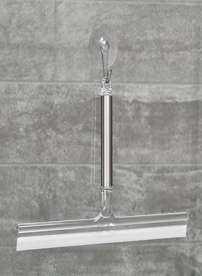InterDesign iDesign Forma Brushed Stainless Steel Squeegee with Suction Storage Hook - 12" x 8" - Image 2