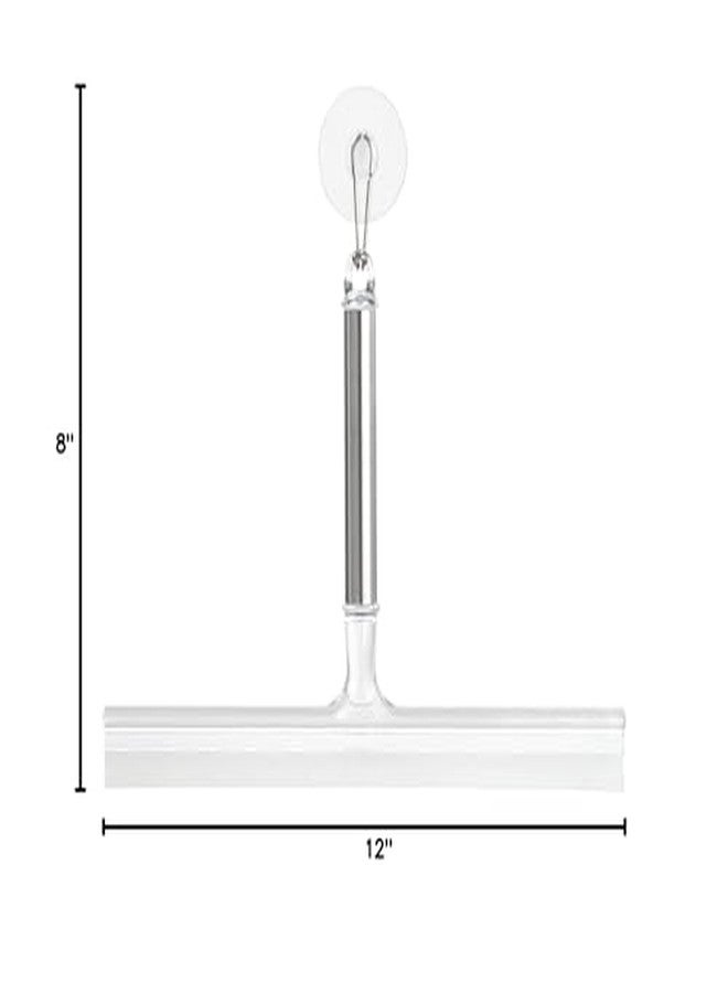 InterDesign iDesign Forma Brushed Stainless Steel Squeegee with Suction Storage Hook - 12" x 8" - Image 4