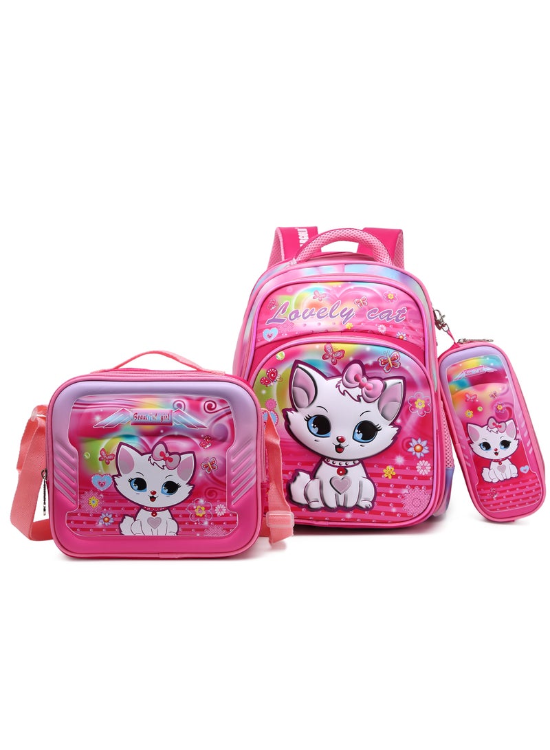 Stargold Baby Backpack 3Pcs Combo For Baby Girl With Adjustable Strap For School 14 Inch 