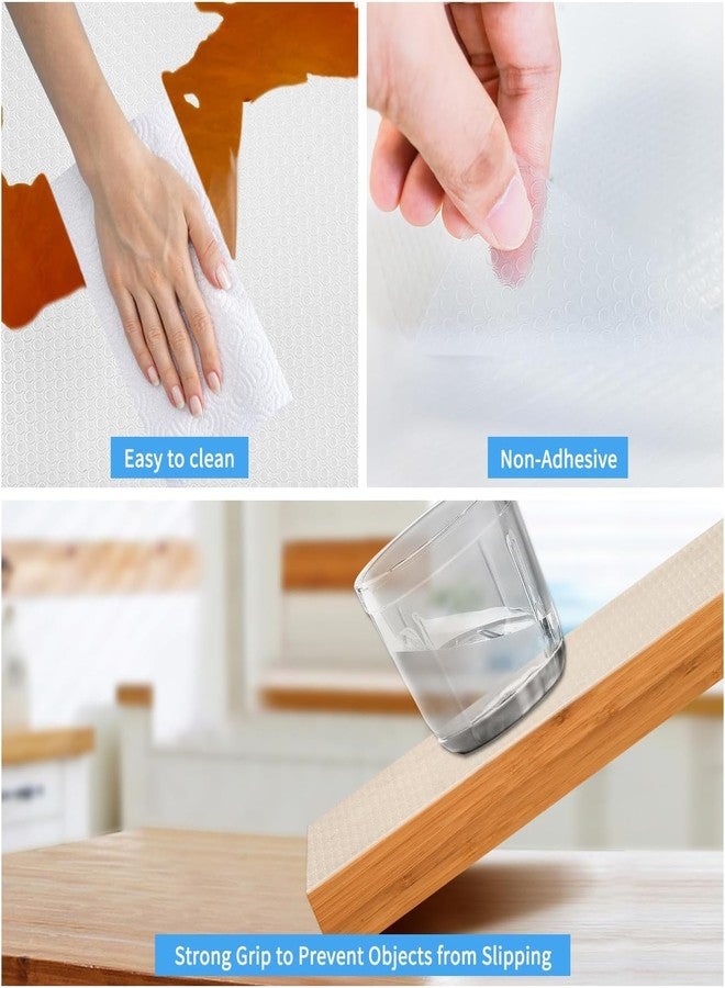 Bloss Shelf Liner, 24×196.9 inch Shelf Liners for Kitchen Cabinets Non-Adhesive, EVA Drawer Liner, Cabinet Liner for Bathroom, Kitchen, Desks, Refrigerator, Shelves-Clear - Image 5