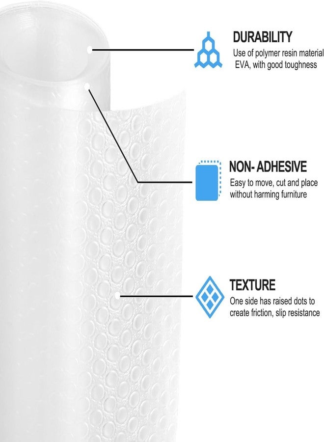 Bloss Shelf Liner, 24×196.9 inch Shelf Liners for Kitchen Cabinets Non-Adhesive, EVA Drawer Liner, Cabinet Liner for Bathroom, Kitchen, Desks, Refrigerator, Shelves-Clear - Image 2