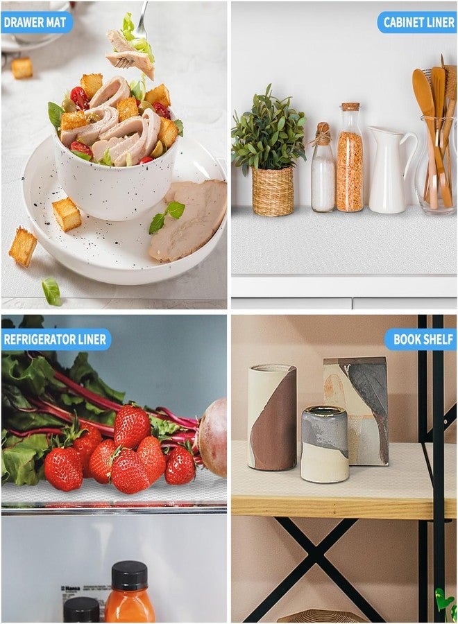 Bloss Shelf Liner, 24×196.9 inch Shelf Liners for Kitchen Cabinets Non-Adhesive, EVA Drawer Liner, Cabinet Liner for Bathroom, Kitchen, Desks, Refrigerator, Shelves-Clear - Image 4