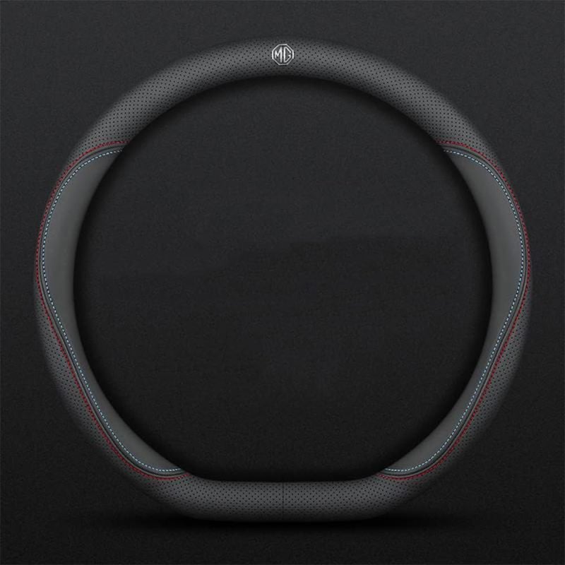 Steering Wheel Cover MG Anti-Slip Leather Superior Grip - Comfortable Driving Protector Sweat-Resistant for Long Road Trips - Image 1