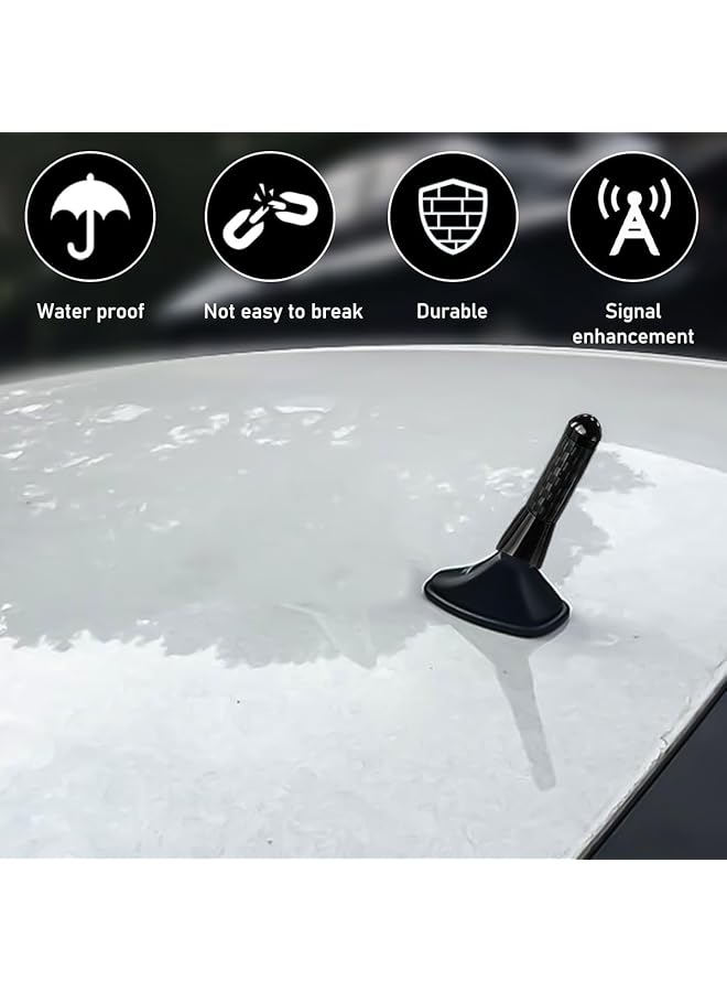 ® Car Short Antenna Decorative Car Antenna, 1.37" Sporty Carbon Fiber Stubby Antennas For Roof, Car Trunk - Image 4