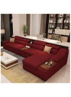 Elegance Meets Comfort: 7-Seater Cotton Fabric Combination Set for Cafe and Hotel Living Rooms