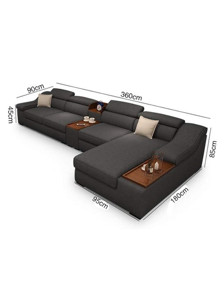 Generic - Elegance Meets Comfort: 7-Seater Cotton Fabric Combination Set for Cafe and Hotel Living Rooms - Image 1