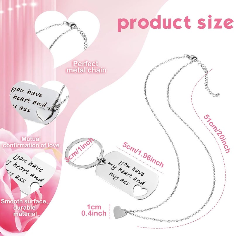 klarako Valentine's Day Gifts Keychain for Boyfriend from Girlfriend, Couple Heart Keychains for Him, You Have My Heart and My As Keychain - Image 2