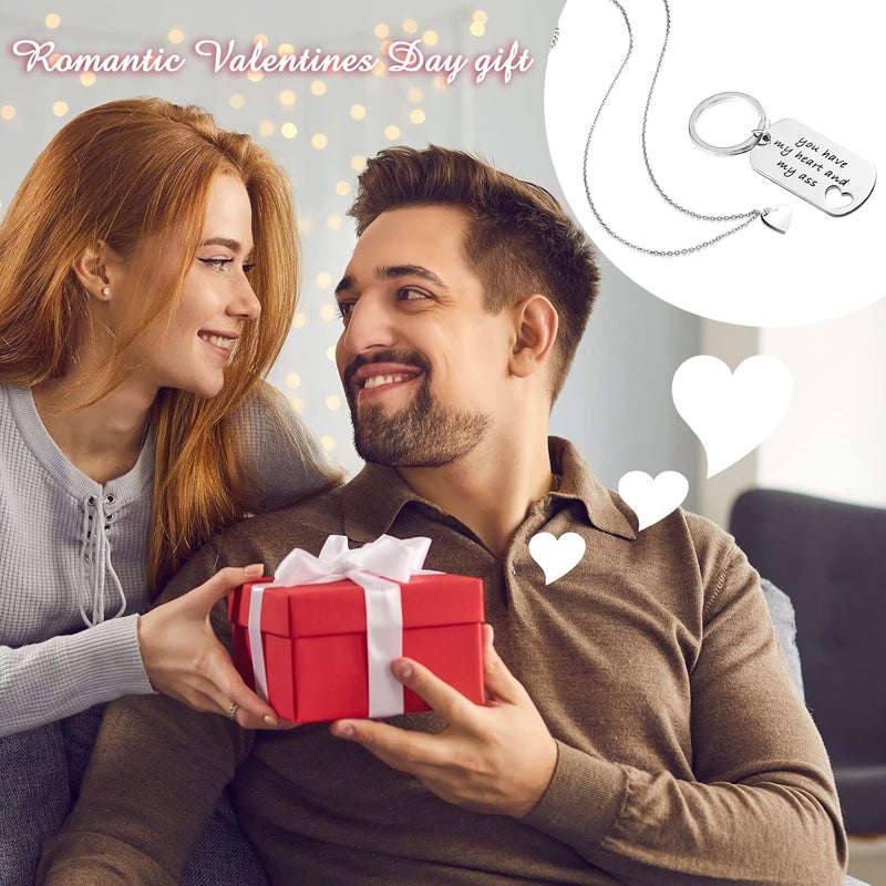 klarako Valentine's Day Gifts Keychain for Boyfriend from Girlfriend, Couple Heart Keychains for Him, You Have My Heart and My As Keychain - Image 4