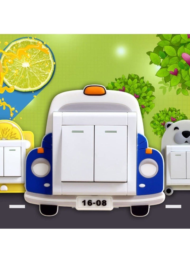 كابتن تيك Light Switch Stickers Cute Car in the Dark Decals Decorative Art Murals for Bedroom Office Home Decoration - Image 2