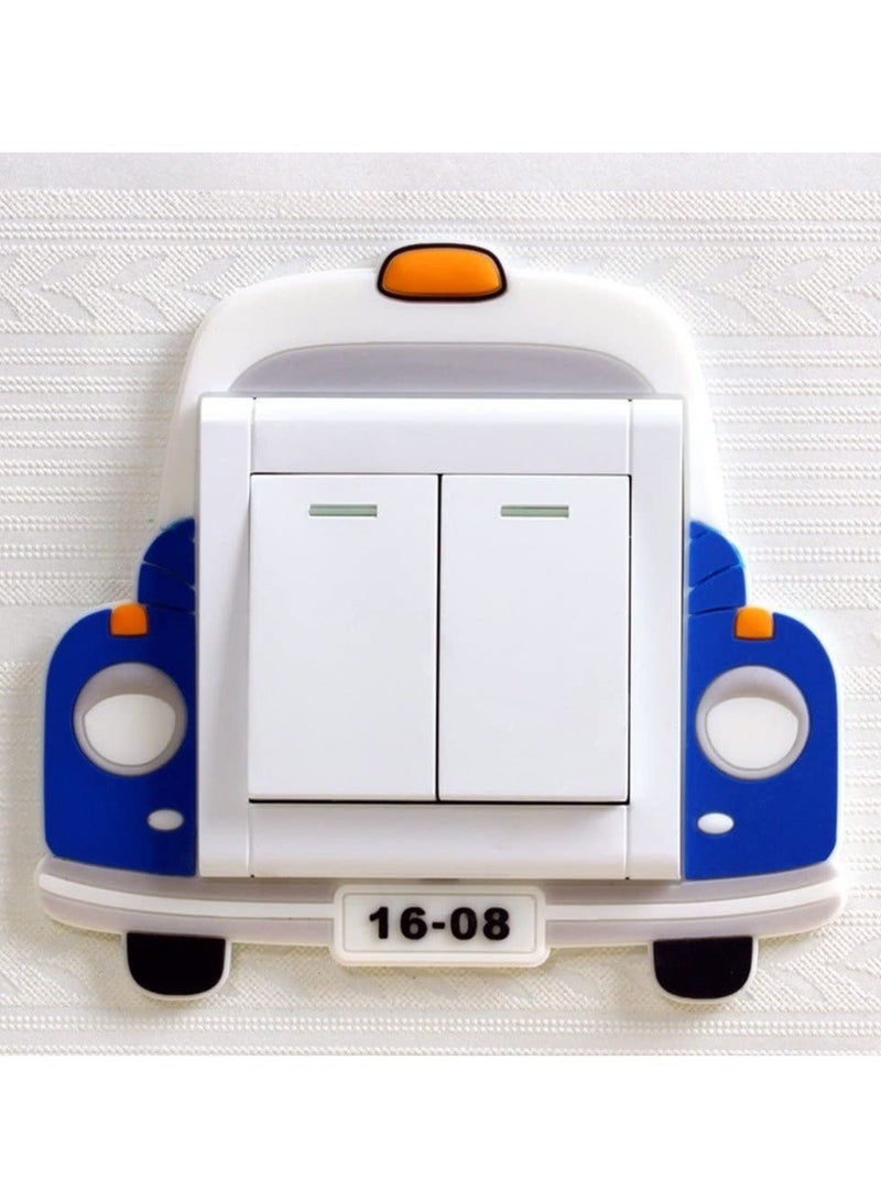 كابتن تيك Light Switch Stickers Cute Car in the Dark Decals Decorative Art Murals for Bedroom Office Home Decoration - Image 3