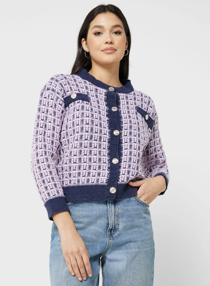 ELLA Color Check Cardigan