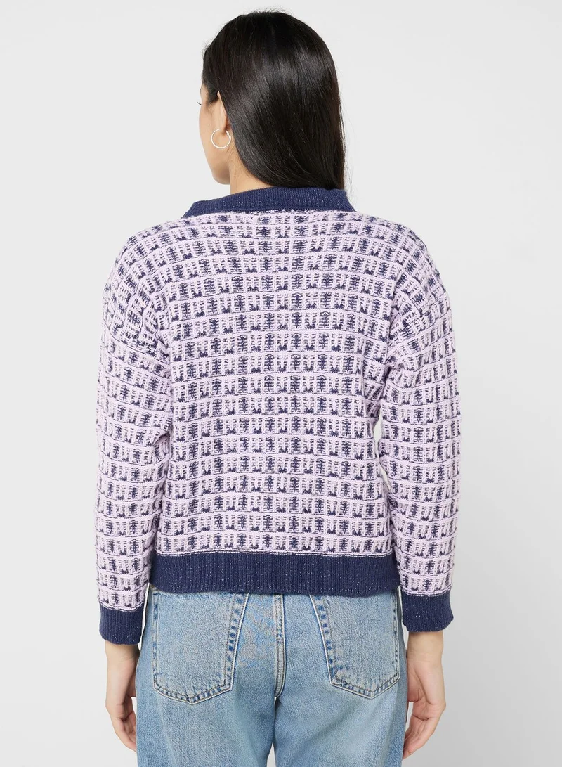 ELLA Color Check Cardigan