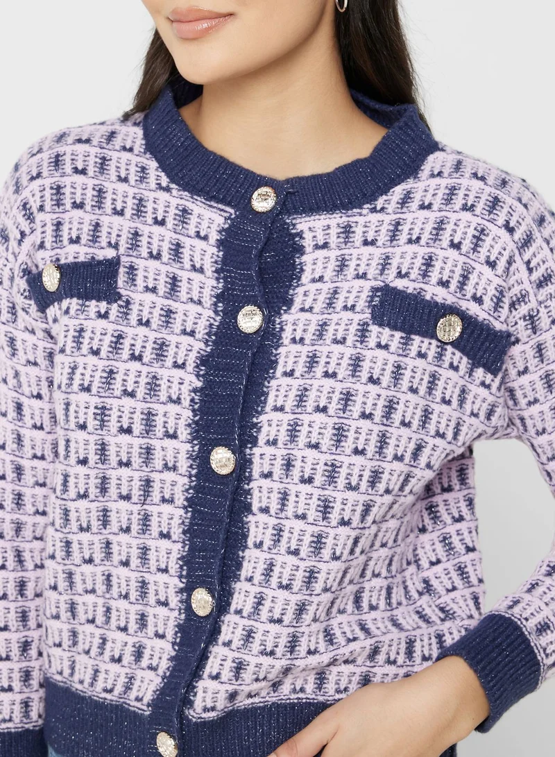 ELLA Color Check Cardigan