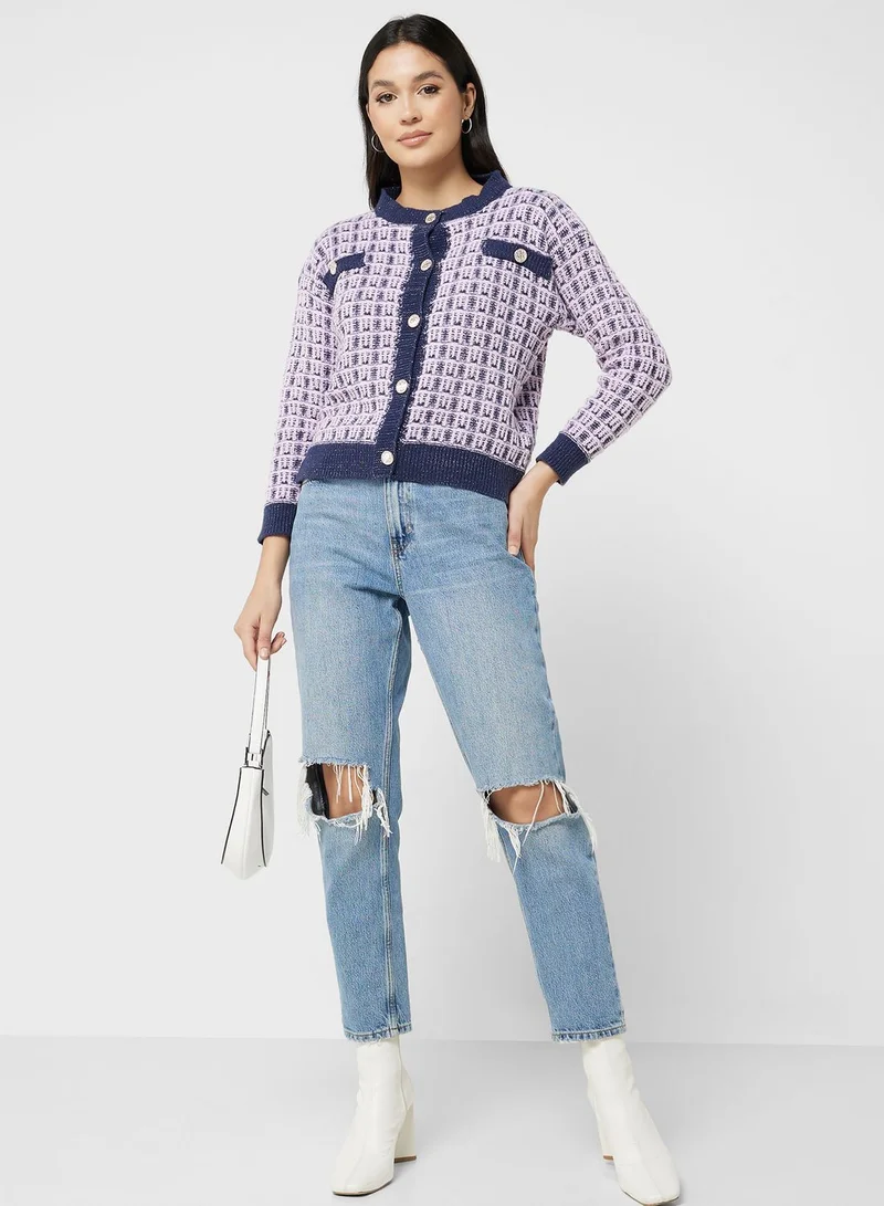 ELLA Color Check Cardigan
