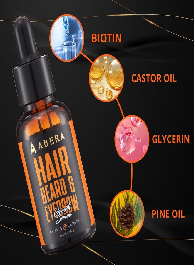 Abera Hair Growth Serum for Hair Loss, Natural Hair Regrowth Treatment for Hair & Beard with Biotin & Castor Oil - Image 2