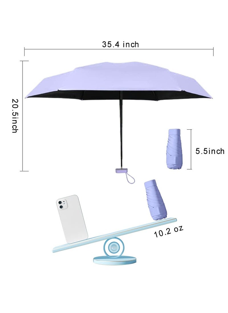 Generic - Travel Sun Rain Umbrella for Walking With Case, Compact UV Umbrella for Sun and Rain, Lightweight Portable, Windproof Parasol Umbrella UV Protection for Women and Men - Image 1