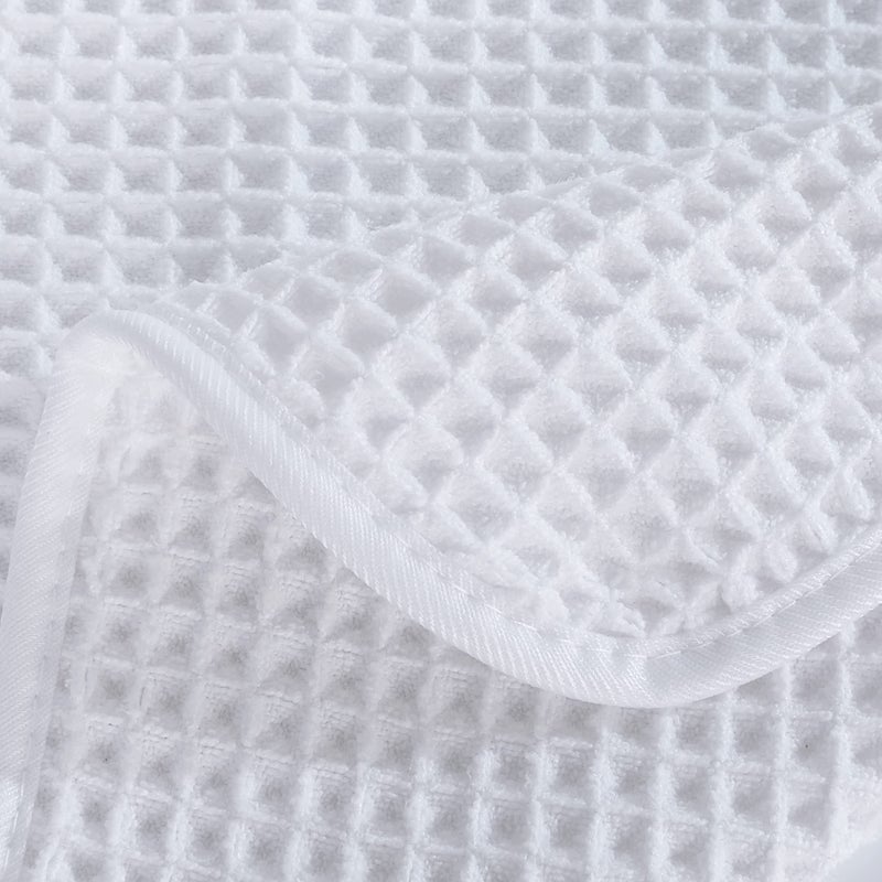 POLYTE Microfiber Oversize Quick Dry Lint Free Bath Towel, 60 x 30 in, 4 Pack (White, Waffle Weave) - Image 3