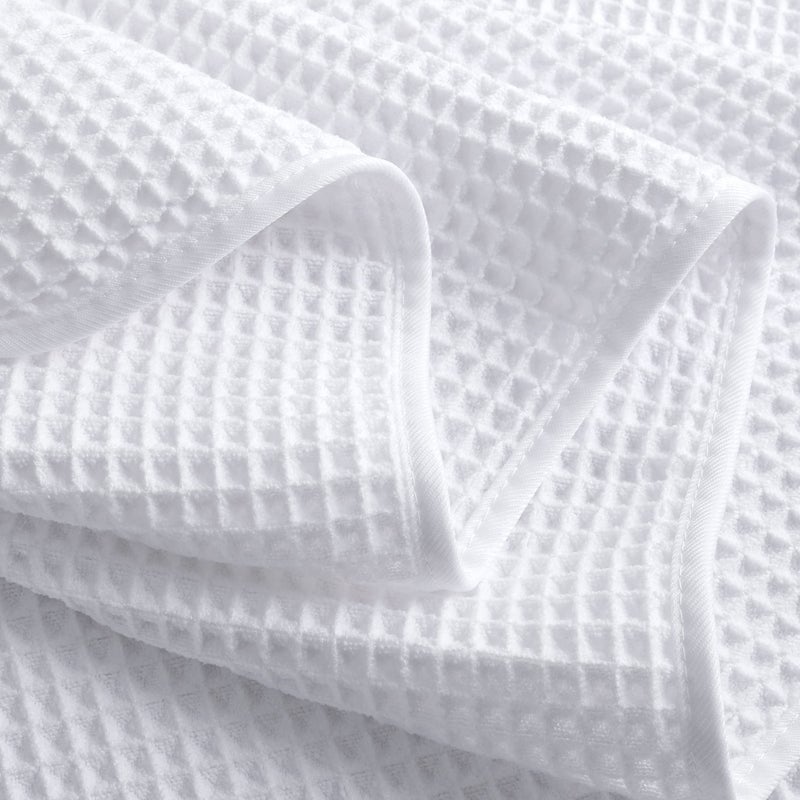 POLYTE Microfiber Oversize Quick Dry Lint Free Bath Towel, 60 x 30 in, 4 Pack (White, Waffle Weave) - Image 4