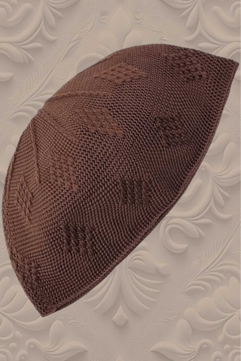 Hızırım 50's Woven Knitted Patterned Skullcap Quality Prayer Cap  - Image 3