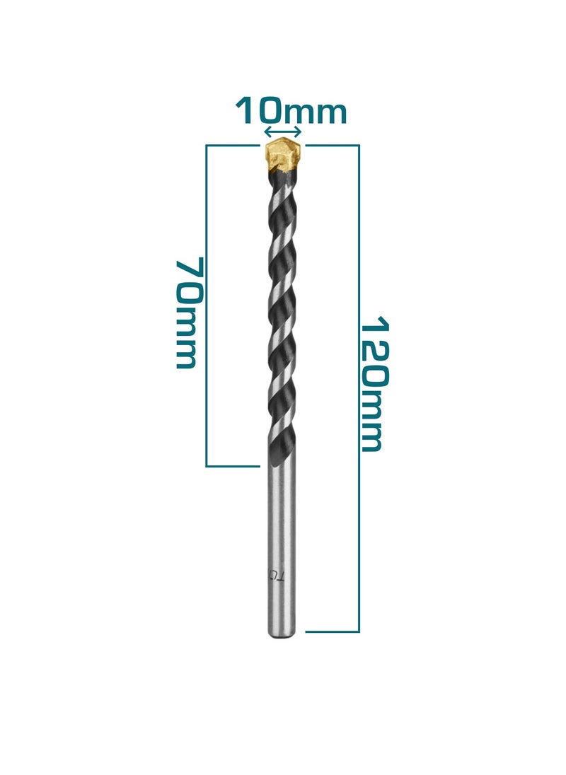 TOTAL Total 10 x 120mm Industrial Masonry Drill Bit Set - Strengthened Tip, Ideal for Concrete and Brick  - Image 3