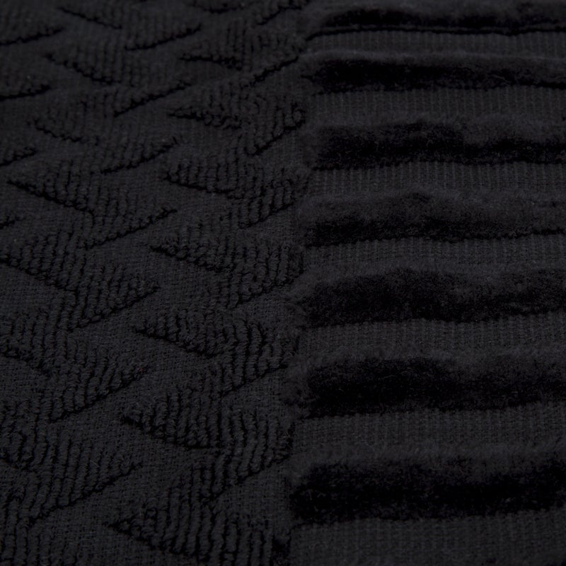 Lavish Home 6-Piece Cotton Deluxe Plush Bath Towel Set â€“ Chevron Patterned Plush Sculpted Spa Luxury Decorative Body, Hand and Face Towels by Lavish Home (Black) - Image 3