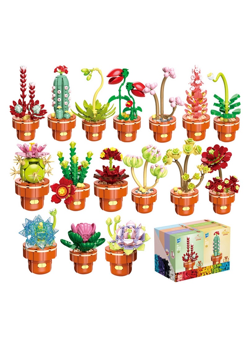 DIY Mini Flower Pot Plant Building Block Toys, Colorful and Cute Small Bonsai Plant Basket, Creative Plant Series Home Office Decoration Desktop Accessories Birthday Gift (Piranha Plant 147pcs)  - Image 2