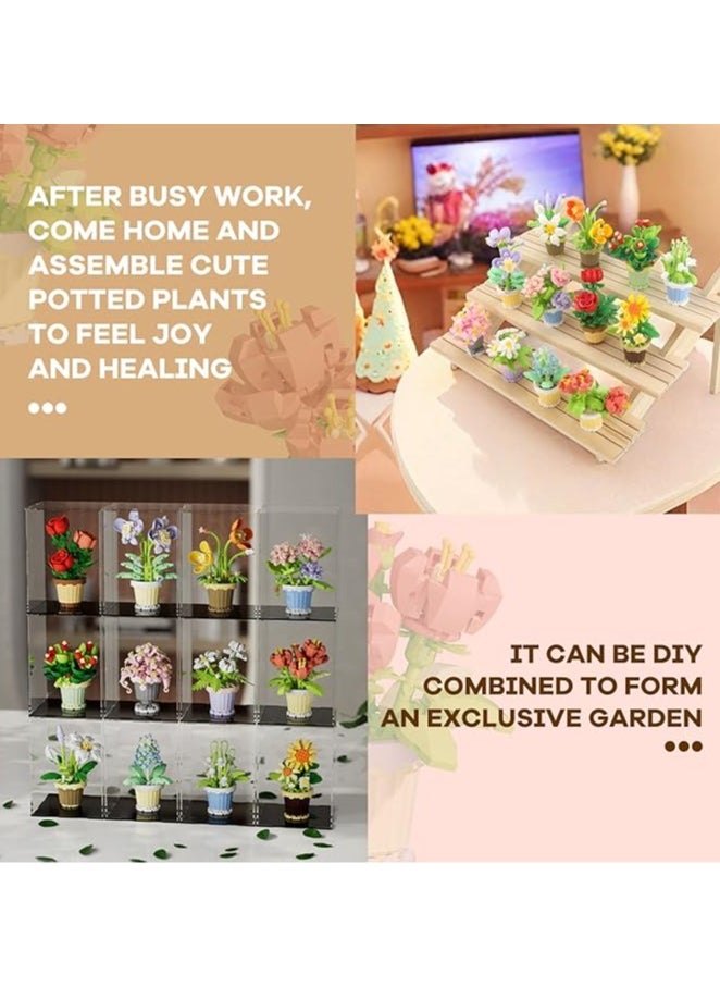 DIY Mini Flower Pot Plant Building Block Toys, Colorful and Cute Small Bonsai Plant Basket, Creative Plant Series Home Office Decoration Desktop Accessories Birthday Gift (Piranha Plant 147pcs)  - Image 3