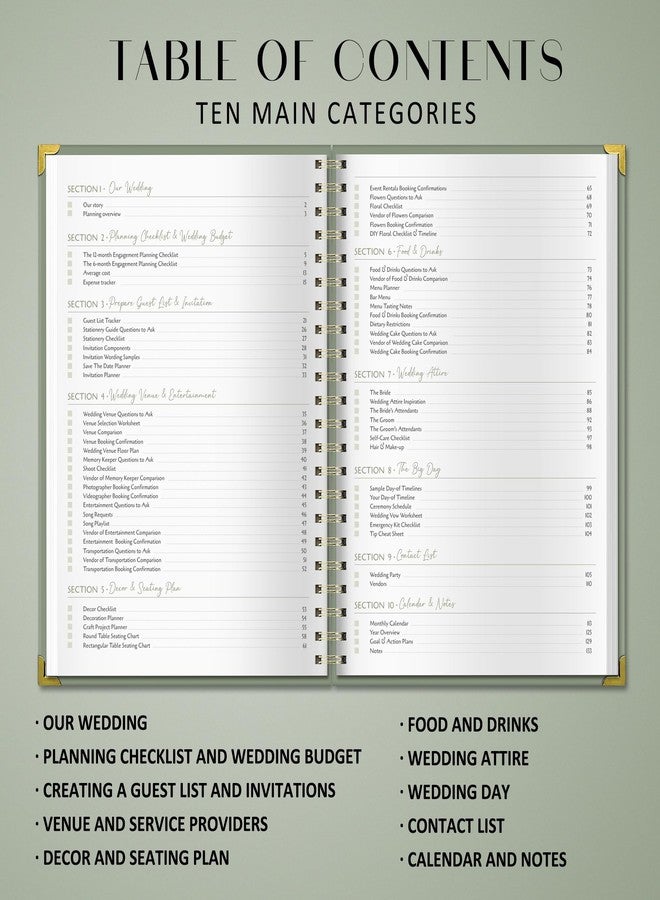 BIROYAL Wedding Planner Book and Organizer - A4 Wedding Planning Book with Checklist, Calendar & Tips - Makes Your Countdown Planning Easy - Engagement Gifts for Newly Engaged Couples, Future Brides & Grooms - Image 2