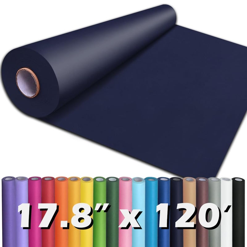 PH PERKHOMY PerkHomy 17.8" x 1,440" (120') Navy Blue Kraft Paper Roll for Craft Bulletin Board Paper Art Table Covering Crafting Gift Wrapping Bouquet Packing Parcel 80GSM 55LB (Navy Blue, 17.8" x 120') - Image 1