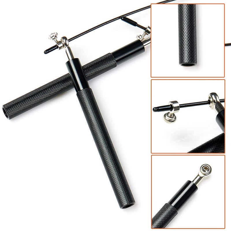 TEFEIMEI Speed Skipping Rope Adjustable Jumping Rope with Aluminum Handle and Ball Bearing Tangle-Free Exercise Rope for Fat Burning Exercises, Cross Fit Training, Fitness, Exercise - Image 4