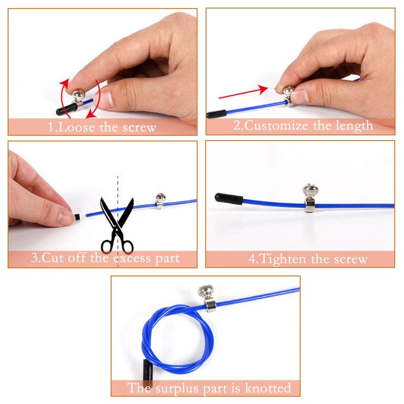 TEFEIMEI Speed Skipping Rope Adjustable Jumping Rope with Aluminum Handle and Ball Bearing Tangle-Free Exercise Rope for Fat Burning Exercises, Cross Fit Training, Fitness, Exercise - Image 3