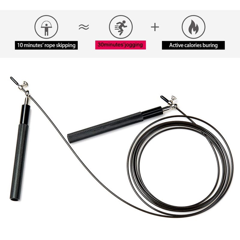 TEFEIMEI Speed Skipping Rope Adjustable Jumping Rope with Aluminum Handle and Ball Bearing Tangle-Free Exercise Rope for Fat Burning Exercises, Cross Fit Training, Fitness, Exercise - Image 5