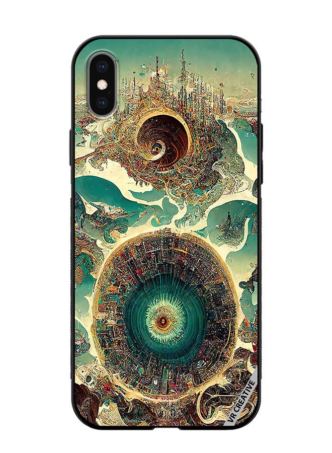 VR CREATIVE Protective Case Cover For Apple iPhone XS Max Surreal City Design Multicolour - Image 1