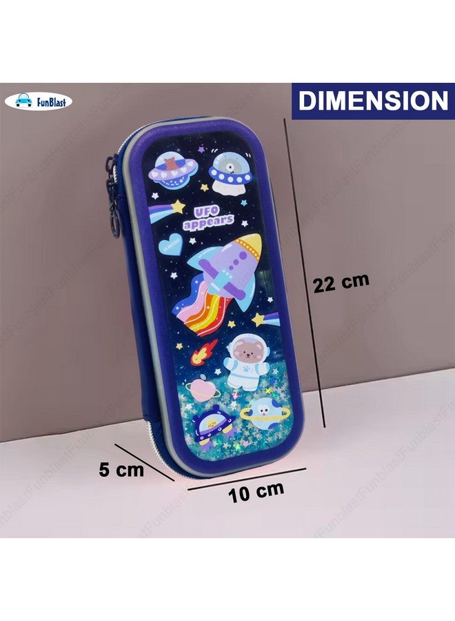 فنبلاست حافظة أقلام فن بلاست - حافظة أقلام بتصميم فضائي، حقائب أقلام للأطفال، صندوق أقلام للأولاد، حافظة أقلام متعددة الأغراض للأولاد والبنات، حقيبة تنظيم أدوات مكتبية بسحاب - Image 3