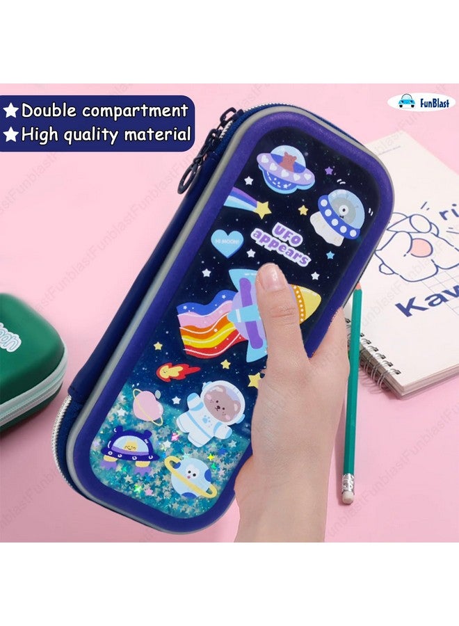 فنبلاست حافظة أقلام فن بلاست - حافظة أقلام بتصميم فضائي، حقائب أقلام للأطفال، صندوق أقلام للأولاد، حافظة أقلام متعددة الأغراض للأولاد والبنات، حقيبة تنظيم أدوات مكتبية بسحاب - Image 2