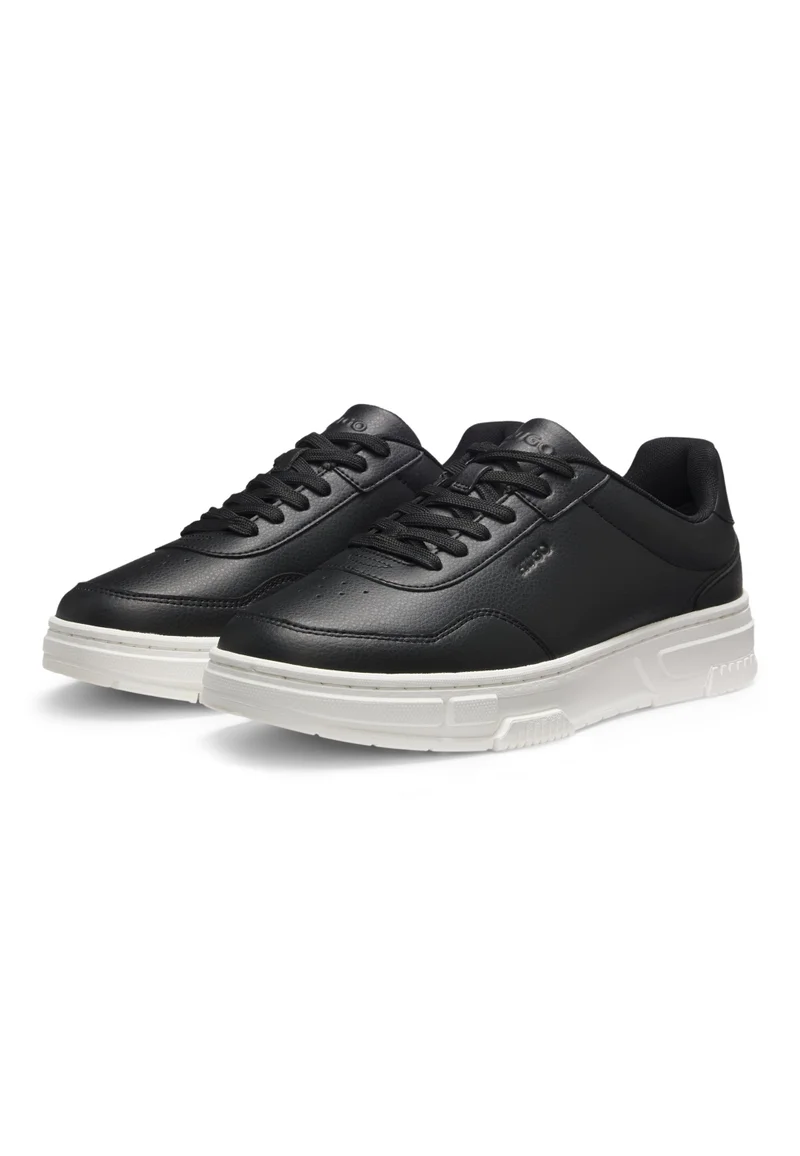 HUGO Faux-leather trainers with zigzag detailing