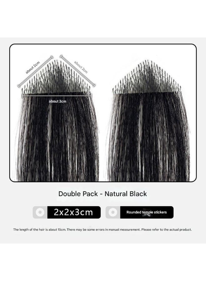 Estelle Real Human Hair Line Patches,Invisible Hair Replacement, Breathable & Lightweight, Undetectable Coverage for Thinning Temples/Scars, Natural Look(3x3x4cm base,15cm hair base-02) - Image 2