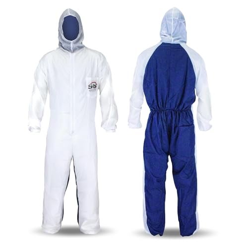 SAS Safety Corp Moonsuit Nylon & Cotton Coverall Machine Washable, Full Pullover with Hood Work Coveralls Full Zipper Front, Elastic Waist with Pockets for Painting, Automotive, Factory (3X-Large) - Image 1