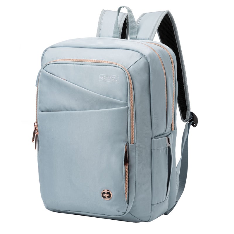 Swissdigital Design Laptop Backpack for Women with Apple Find My,Travel Bookbags with USB Charging Portï¼ŒComputer Backpacks for Work Business,Teal Blue | SD1006FB-14 - Image 1