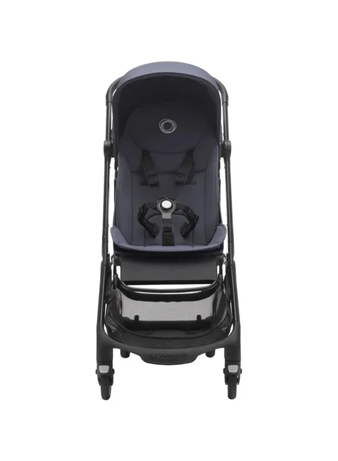 بوجابو Butterfly Ultra Compact Travel Pram, Small And Lightweight, One - Handed Foldable And Easy To Steer, Ergonomic City Pram For Babies From 6 Months , With Lots of Storage Space, Stormy Blue
