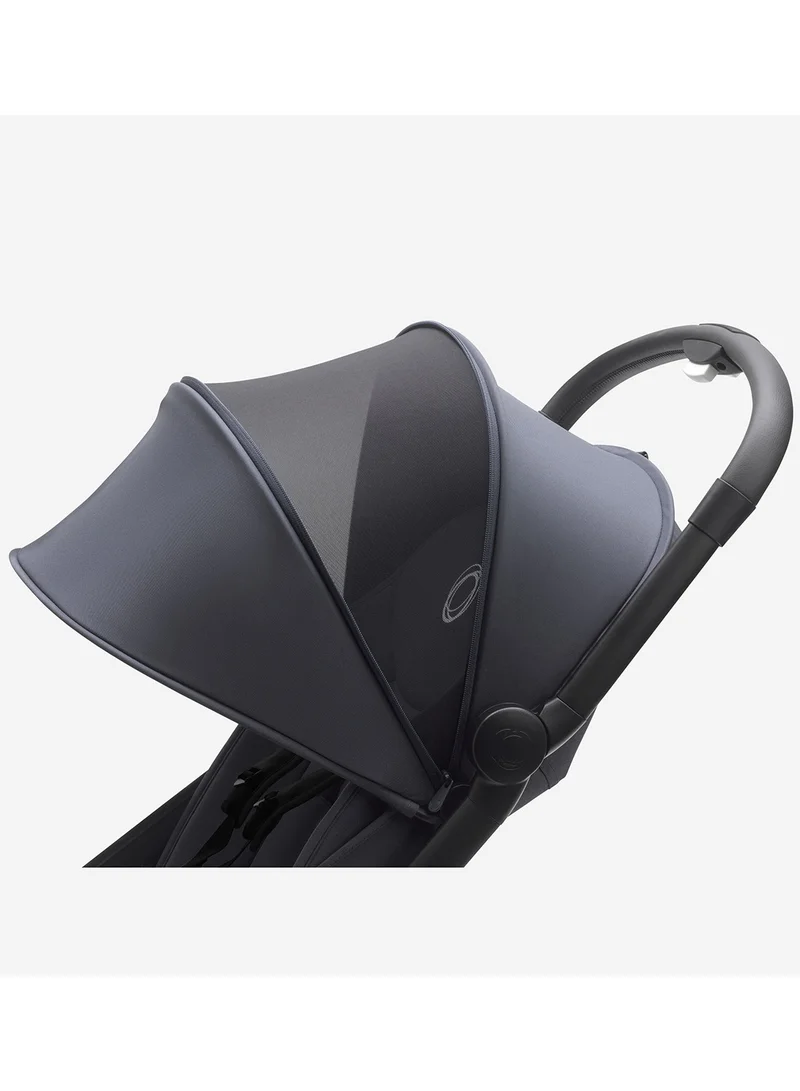 بوجابو Butterfly Ultra Compact Travel Pram, Small And Lightweight, One - Handed Foldable And Easy To Steer, Ergonomic City Pram For Babies From 6 Months , With Lots of Storage Space, Stormy Blue
